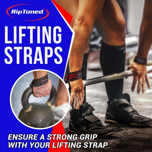 Rip Toned Performance Wrist Straps For Weightlifting - 23" Weight Lifting Straps for Men, Women (Padded) - Cotton Gym Wrist Wraps for Deadlift, Strength Training, Powerlifting, Bodybuilding