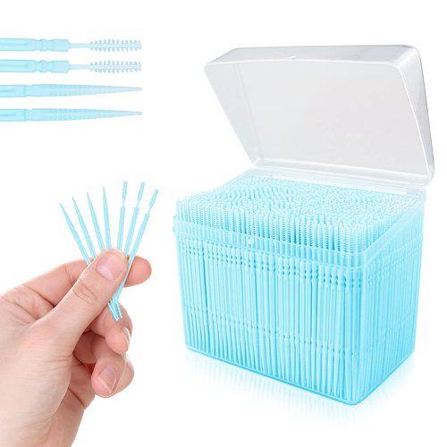 ANRONCH Double Head Disposable Interdental Brushes, 1060 Pcs Oral Hygiene Cleaner Stick Portable Plastic Toothpicks Oral Care Toothpicks Teeth Cleaning Tool