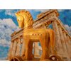 Johnny World - Ancient Toys - Wooden Trojan Horse Pull Toy with Hardcover Book! Teach Children About History Through Interactive Play