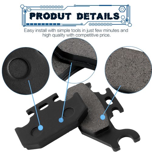 LOCOPOW Brake Pads Compatible with Can Am Outlander 400 500 650 800 800R Max 2007-2015 Renagade 500 800 2007-2011 DS650 2000-2007 （Pack of 3）