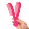 Allegro Combs 1003 Tangle Tamer Hair Comb Wide Tooth Shower Comb For Curly Hair Wet Or Dry Detangler Women’s Combs Made In The USA. 2 Piece. (Pink)