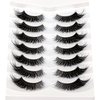 Pooplunch False Eyelashes Fluffy Cat Eye Look Wispy Long Dramatic Fake Eyelashes 8D Volume Faux Mink Lashs 7 Pairs Pack
