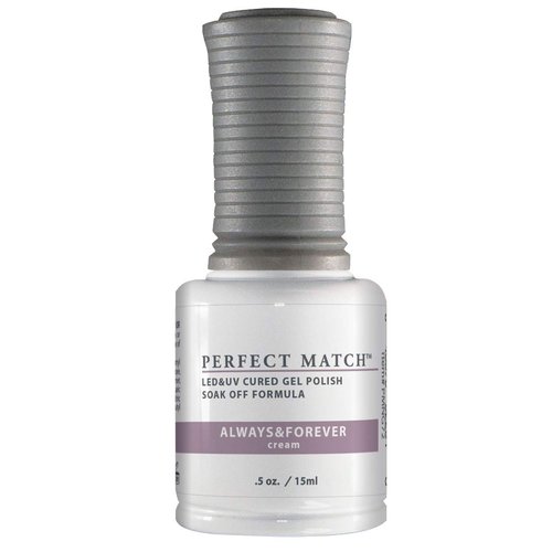 LeChat Perfect Match Gel Polish, Always & Forever, Mauve with Cream Finish, Easy Application, Soak Off Formula, 0.5 Fl Oz