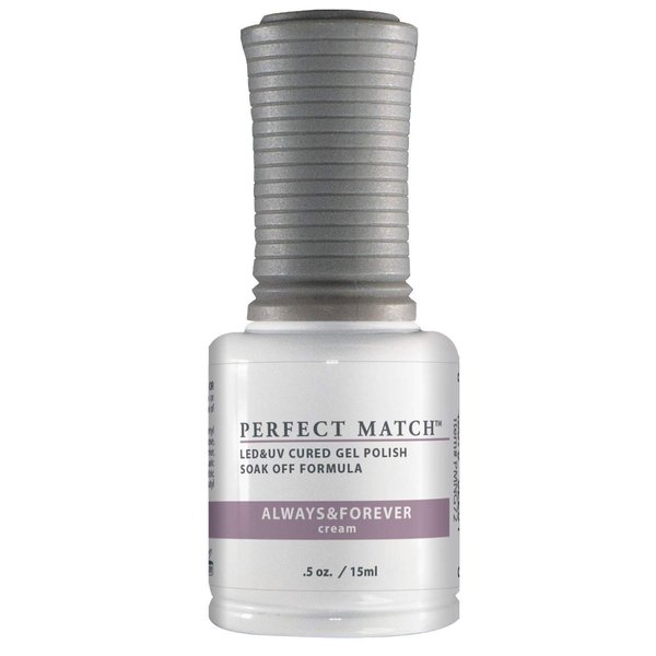 LeChat Perfect Match Gel Polish, Always & Forever, Mauve with Cream Finish, Easy Application, Soak Off Formula, 0.5 Fl Oz