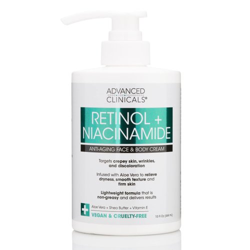 Advanced Clinicals Retinol Body Lotion, Firming & Anti-Aging Moisturizer for Crepey Skin, 15 Oz Retinol Face & Body Cream
