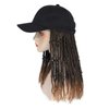 AliRobam Hat Wig Short Baseball Cap Wig with Pre-Twisted Ombre Brown Passion Twist Hair Extensions Synthetic Curly Ends Wig Hat Adjustable Black Baseball Hat Wig for Black Women(14inch, T27)
