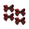 4Pcs Christmas Hair Bows Clips Plaid Ribbon Hair Accessories Red Green Xmas Barrettes Party Decorations for Women