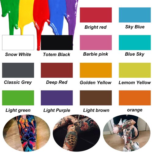 BAODELI Tattoo Inks Set 1oz (30ml) - 14 Colors Pigment Kit for Tattoo Artists - Premium Quality Tattoo Ink Set - Long-Lasting and Vibrant - Tattoo Supply by BaodeLi