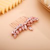 Chargances Bride Wedding Rhinestone Hair Comb Pink Crystal Hair Side Comb Fashion Handmade Headpiece Bridal Hair Accessories for Wedding Prom Flower Girl (Pink)