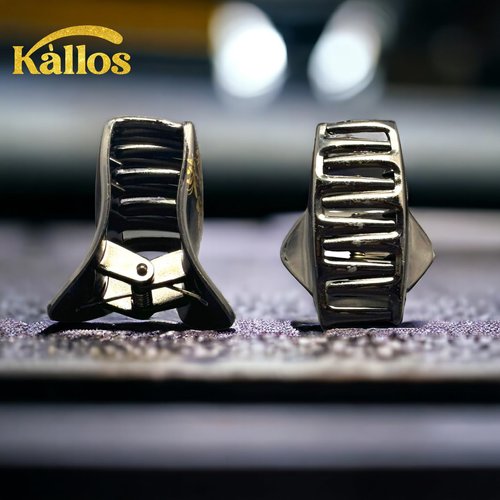 Kàllos 4pcs Black Claw Clips Triangle Shape, Stylish Nonslip Hair Claw Clips - Strong Hold Hair Jaw Clips for Thick and Thin hair, Accessories for Teen Girls and Women (4 pack)