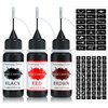 AWCCXMYM Temporary Tattoo Ink Temporary Tattoo Kit Skin Friendly Long Lasting Waterproof Fake Tattoos with Stencils for Face Body Paint DIY Tattoo Patterns Vegan & Cruelty Free (Black + Red + Brown)