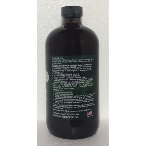 Ezzeac Plus Cat's Claw - Nature's Unique 16 oz. Concentrate- All Natural, Advanced Formula, Premium Herbal Tea - Dr. Brusch & R.Caisse RN