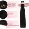 GOO GOO I Tip Hair Extensions Human Hair 50g 50 Strands Real Human Itip Extensions Pre Bonded Natural Black 20inch