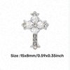 20pcs Retro Cross Nail Charms, Alloy Pearl Rhinestones Nail Gems Y2K Cross Nail Rhinestones for Nails, Punk Gothic Nail Art Charms Nail Design Kit Nail Supplies Jewelry Making Crafts for Women Girls