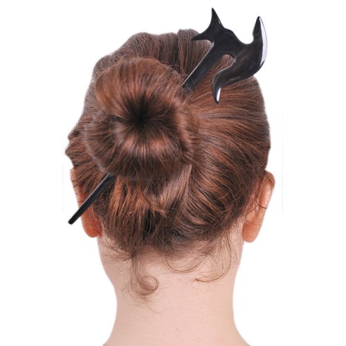 Marycrafts Black Battle Viking War Axe Buffalo Horn Hair Stick, Hairstick, Hair Pin, Hairpin, Hair Accessory, Hair Toy Handmade