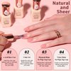 SHOYUM 24 Pcs Jelly Nude Gel Nail Polish Set, Sheer Pink Colors Gel Polish Kit with Glossy & Matte Top Coat and Base Coat for Nail Art DIY Manicure and Pedicure at Home