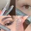 Quxunzzz Liquid Glitter Eyeshadow,Liquid Glitter Eyeliner Metallic Glitter Shimmer Eye Looks Waterproof Long Lasting Quick-Drying Sparkling Eye Shadow Makeup euphoria makeup 02