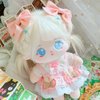 niannyyhouse 20cm Plush Doll Clothes Pink Headwear Shirt Skirt 8in Soft Stuffed Plush Toy Dress Up