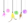 SHENGOCASE 10-Pack Cat Tree Tower Replacement Hanging Ball Feather Toy with Adhesive Tapes, Cat Toy for Cat Furniture