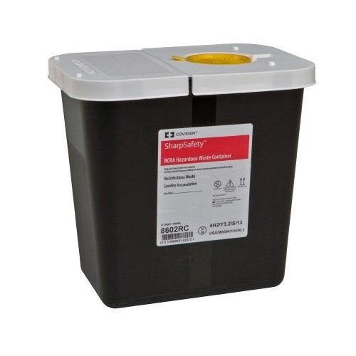 Covidien SharpSafety RCRA Waste Container 8602RC, 2 Gallon, 10 H X 10-1/2 W X 7-1/4 D Inch