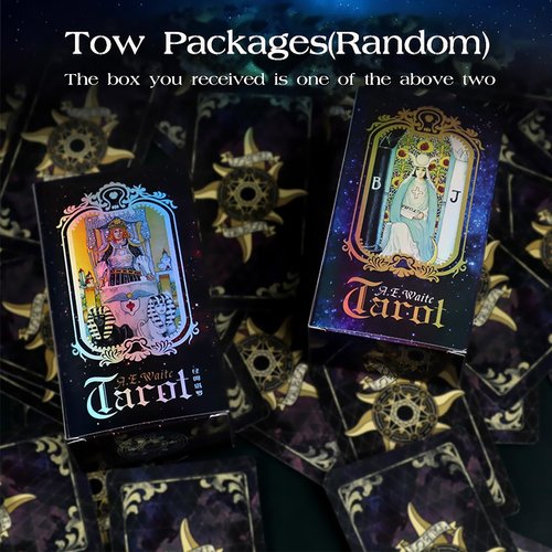 QNCIGER Tarot Cards Set, 78 Tarot Cards for Beginners, Surface Laser Tarot Card Deck with English Instructions Book
