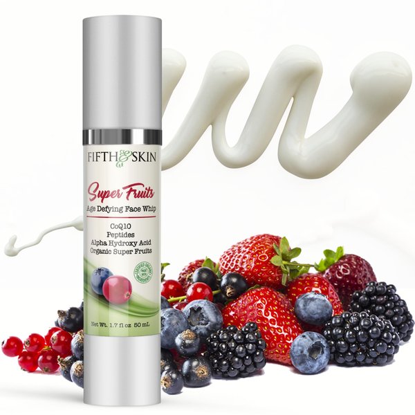 Fifth & Skin Super Fruits Age Defying FACE CREAM - Made in USA - Face Whip (2 oz.) Organic Moisturizer: Dry, Oily or Sensitive Skin – Firm, Minimize Fine Lines & Help Fade Age Spots