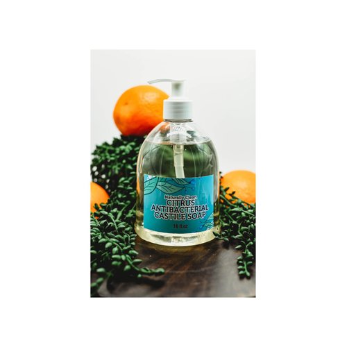 LandLSoap Citrus Antibacterial Pure Castile Soap Liquid for Face, Hand & Body Wash-Vegan, Non-GMO, Made in USA, All Skin Types, Dry & Sensitive Skin 16 oz