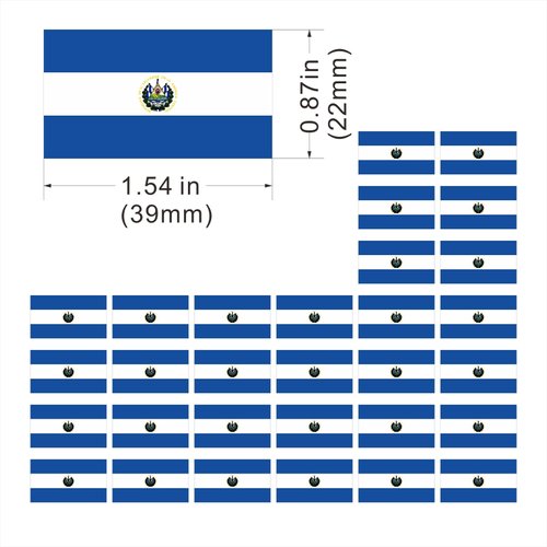 Womaha 30 Temporary El Salvador Flag Tattoos Fans Face Tattoo Stickers for Adults Kids Group Activity Props