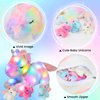 Hopearl LED Plush Unicorn Lighting Up Stuffed Mommy Unicorn with 3 Baby Unicorns in her Tummy Stuffed Animal Playset Night Lights Glow in The Dark for Mom Toddler Girls, Rainbow, 19''