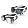 ZIONOR Swimming Goggles, 2 Packs G1 Polarized Swim Goggles UV Protection Watertight Anti-fog Adjustable Strap for Adult Men and Women (BlackWhite+ClearWhite)