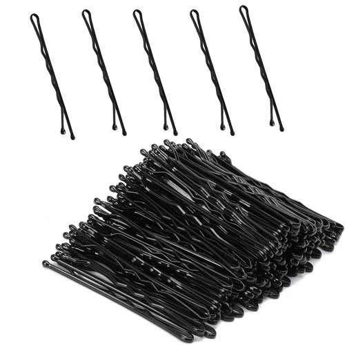 Pagabach 100PCS 2.2 Inch Black Hair Pins Bobby Pins Clips Curved Design with Ball Tips for Women Girls Fashion Hairdressing Beauty wedding with Case