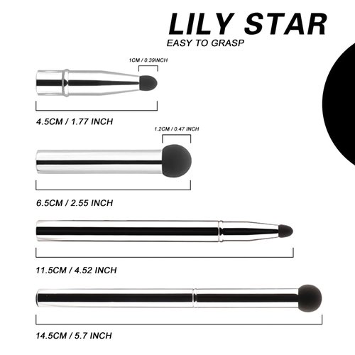 Lilystar 4 in1Makeup Sponge Under Eye Concealer Brush Brightening Eye Small Angled Mushroom Foundation Sponge Blending Concealer Brush Applicator for Face Nose Eyelids Contour Concealer Covers