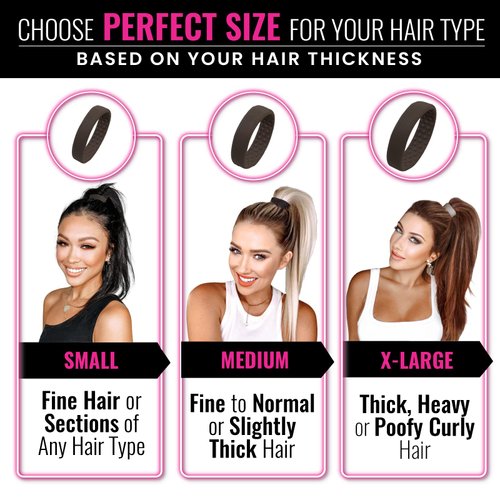PONY-O Revolutionary Hair Tie Alternative Ponytail Holders - MEDIUM Size for Fine to Normal Hair or Slightly Thick Hair - 2 Pack Dark Blonde Original Patented Hair Styling Accessories