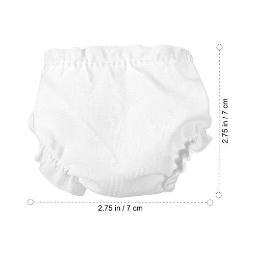 jarbins 12 Pieces Baby Doll Diapers White Doll Underwear for 5-7 Inch Dolls New Born Baby Reusable Doll Diapers Doll Accessories