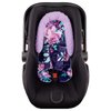 Baby Car Seat Head Support for Girls, Infant Carseat Insert Super Soft Minky Newborn Headrest Seatbelt Covers for Car Seat, Stroller, Bouncer, Purple Flower