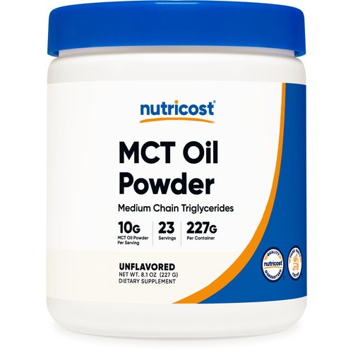 Nutricost Premium MCT Oil Powder .5LBS - Best For Keto, Ketosis, and Ketogenic Diets - Zero Net Carbs, Non-GMO and Gluten Free