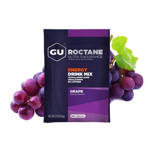GU Energy Roctane Ultra Endurance Energy Drink Mix, Vegan, Gluten-Free, Kosher, Caffeine- Free, and Dairy-Free n-the-Go Energy for Any Workout, 10 Single-Serving Packets, Grape