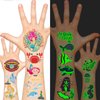EMOME Glow + Metallic Temporary Tattoos for kids, Waterproof Pre-cut Tattoo Stickers, Birthday Girl Boy Party Favors Supplies Accessories (Mermaid)