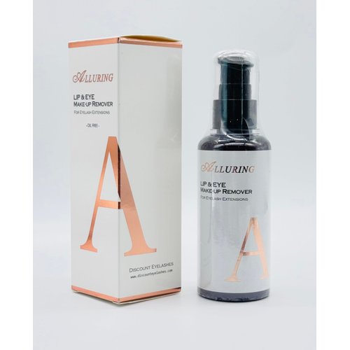 Eyelash Extensions Lips & Eye Makeup remover/Oil Free/Gentle/No Burn/Lash Extension Make-up Remover by Alluring Lashes 100ml