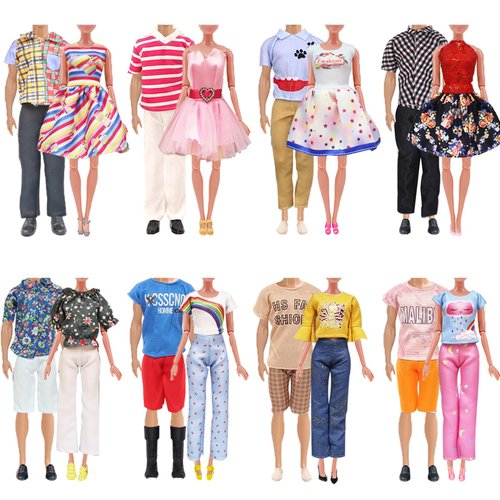 18 PCS Doll Clothes and Accessories for 12 inch boy Doll and 11.5 inch Girl Dolls 5 Boy Outfits 5 Girl Outfits 3 Pair of Boy Shoes 3 Pair of Girl Shoes 2 Glasses for 12 inch Boy and Gril in Ramdon
