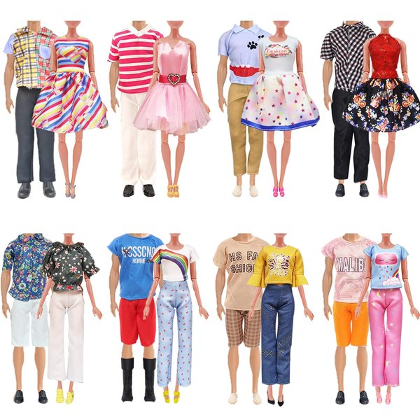 18 PCS Doll Clothes and Accessories for 12 inch boy Doll and 11.5 inch Girl Dolls 5 Boy Outfits 5 Girl Outfits 3 Pair of Boy Shoes 3 Pair of Girl Shoes 2 Glasses for 12 inch Boy and Gril in Ramdon