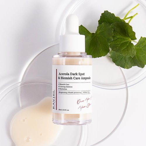 Acerola Dark Spot Blemish Care Ampoule – Helps lightening & Anti-Wrinkle, 3-Day Intensive Melasma & Blemish Improvements, Vitamin C Concentrate, Hypoallergenic & Dermatologically Tested