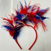 Red White Blue Hair Band 4th of July Headband Feather Fascinator Headband for Women Men Girls Festival Headwear Wedding Tea Party Hair Band Flapper Headpiece Hair Accessories TSFG20 (Red White Blue)