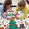 Quimoy Xmas Giant Coloring Poster 72 x 30 Inches, Christmas Crafts for Kids, Christmas Coloring Tablecloth/Banner, for Kids School Classroom Home Party Supplies