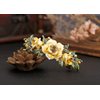 Fodattm Women Lady Vintage Exquisite Flower French Hair Barrette Metal Hairpin Rhinestone Spring Hair Clip Bridal Wedding Crystal Hair Clasps (Yellow)