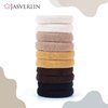 JASVRELIN 100 pcs Seamless Cotton Hair Ties, Thick Hair Elastic Bands Soft No Damage Ponytail Holders for Women Girl 1.5 inch (5 Colors)