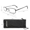 EYE ZOOM 3 Pack Classic Readers Rectangular Metal Reading Glasses for Men and Women, Gunmetal, +2.00 Strength