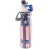 O2COOL Mist 'N Sip Misting Water Bottle 2-in-1 Mist And Sip Function With No Leak Pull Top Spout Sports Water Bottle Reusable Water Bottle - 20 oz (Patriot)