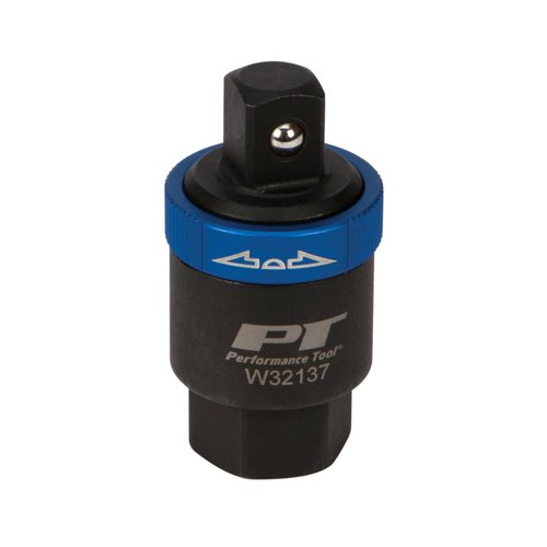 Performance Tool W32137 1/2-Inch Drive Ratcheting Breaker Bar Adapter - Converts Breaker Bar or Sliding T-Handle into Ratchet - Reversible Ratcheting Mechanism with Anodized Switch Collar