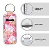 ENLACHIC 2Pcs Flamingo Print Chapstick Holder Keychain Bulk Lip Balm Holder Chapstick Portable Lipstick Holder Keychain for Women Girls,Pink Flamingo Flower